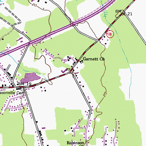 Topographic Map of Grasonville Cemetery, MD