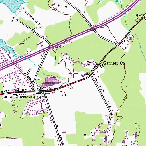 Topographic Map of Grasonville Elementary School, MD