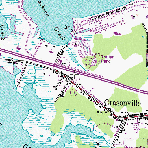 Topographic Map of Grasonville Seventh Day Adventist Church, MD