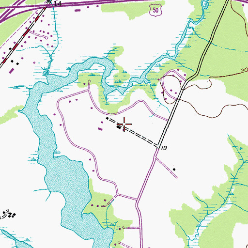 Topographic Map of Hickory Ridge, MD