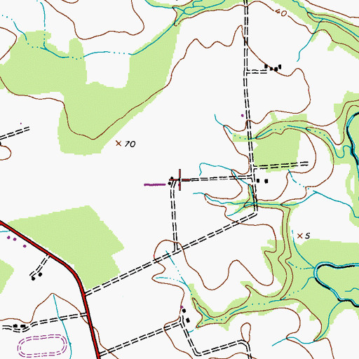 Topographic Map of Horseshoe Estates, MD