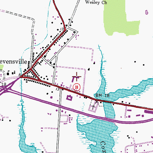 Topographic Map of Kent Island Elementary School, MD