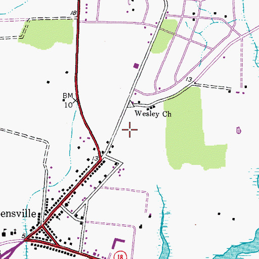 Topographic Map of Old Love Point Park, MD