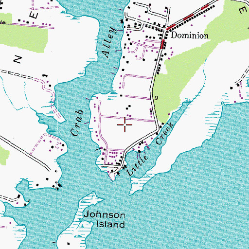 Topographic Map of Old Point Estates, MD