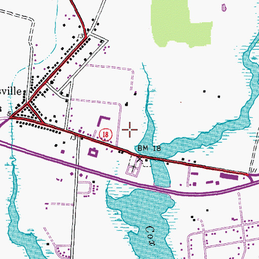Topographic Map of Queen Annes County Library - Kent Island Branch, MD