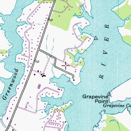 Topographic Map of Queen Annes Estates, MD