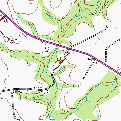 Topographic Map of Queenstown Mobile Home Park, MD