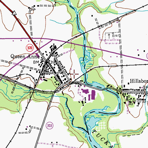 Topographic Map of Roosevelt Park, MD