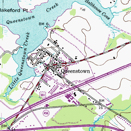 Topographic Map of The Wye Episcopal Church, MD