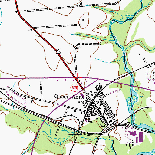 Topographic Map of Waljacks Corners, MD
