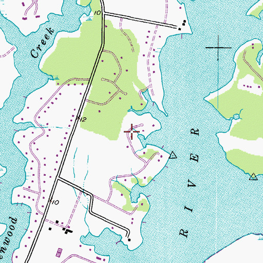 Topographic Map of Woodbury Acres, MD