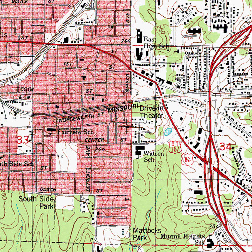 Topographic Map of Eastside Baptist Church, AR