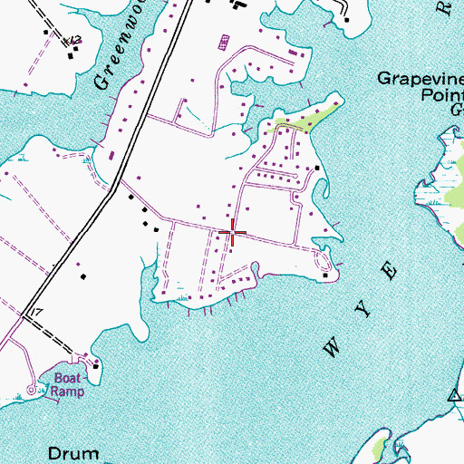 Topographic Map of Wye Acres, MD