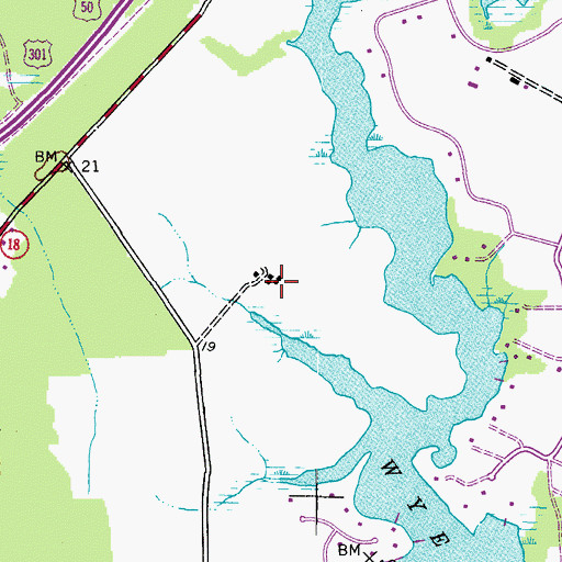 Topographic Map of Wye Harbor, MD