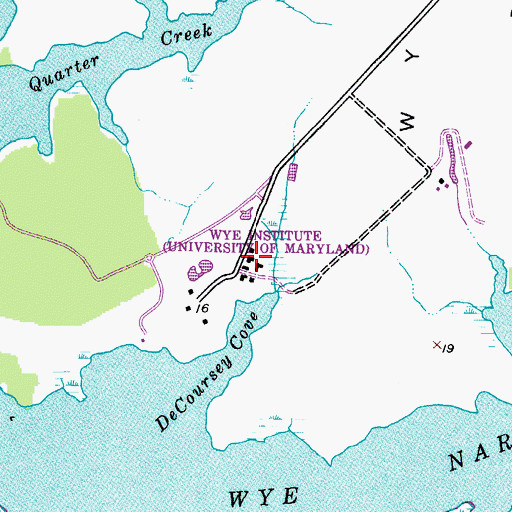 Topographic Map of University of Maryland - Wye Institute, MD