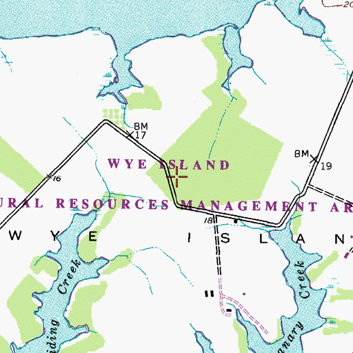 Topographic Map of Wye Island Natural Resources Management Area, MD