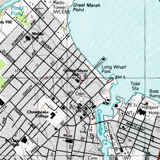 Topographic Map of Academy Public School (historical), MD