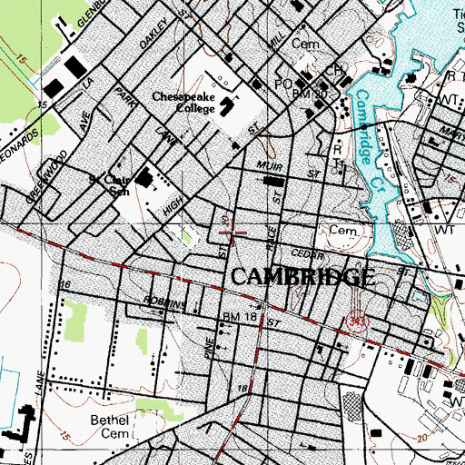 Topographic Map of Bethel African Methodist Episcopal Church, MD