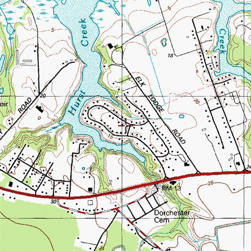 Topographic Map of Bonnie Brook, MD