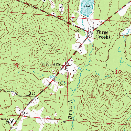 Topographic Map of El Bethel Cemetery, AR