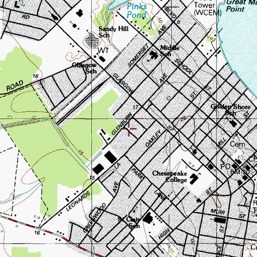 Topographic Map of Cambridge House Nursing Home, MD