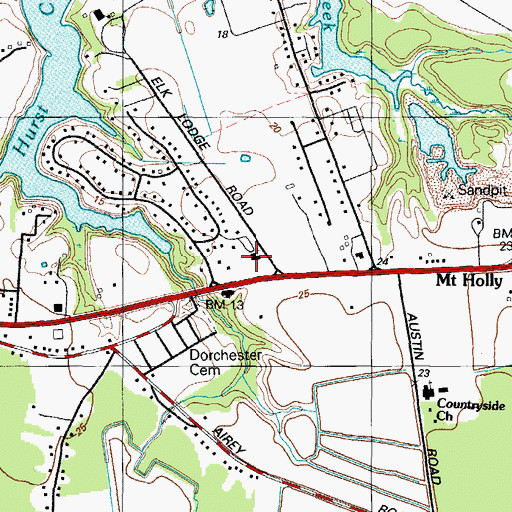Topographic Map of Cambridge Seventh Day Adventist Church, MD