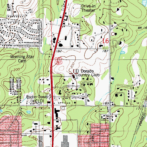 Topographic Map of El Dorado Country Club, AR