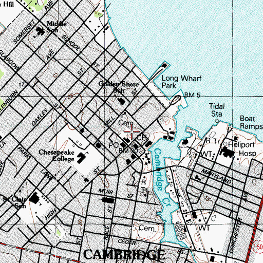 Topographic Map of Christ Cemetery, MD