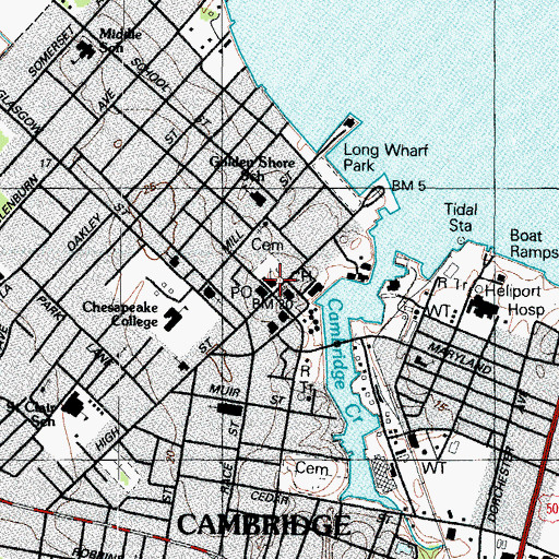 Topographic Map of Christ Episcopal Church, MD