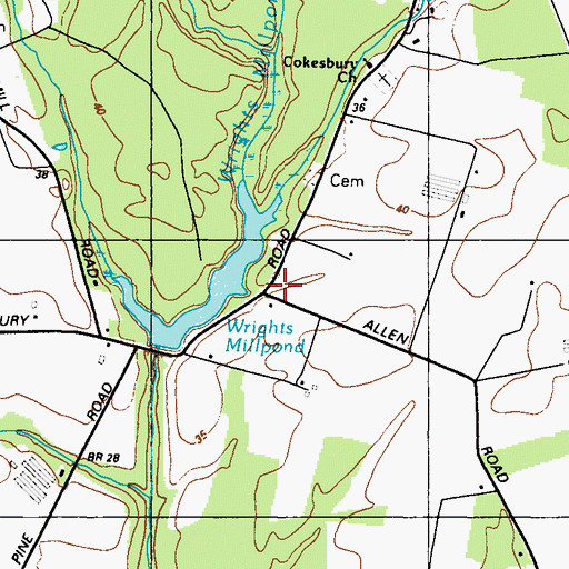 Topographic Map of Cokesbury School (historical), MD