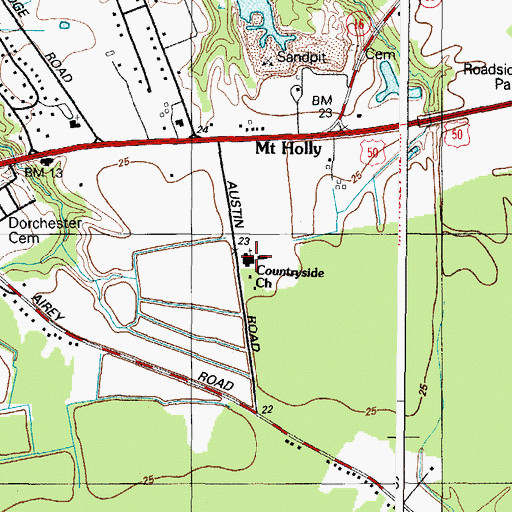 Topographic Map of Countryside Church, MD