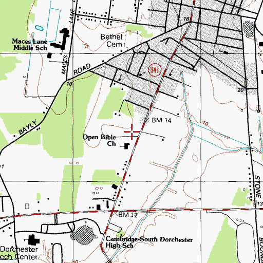 Topographic Map of Dorchester County Fairgrounds (historical), MD