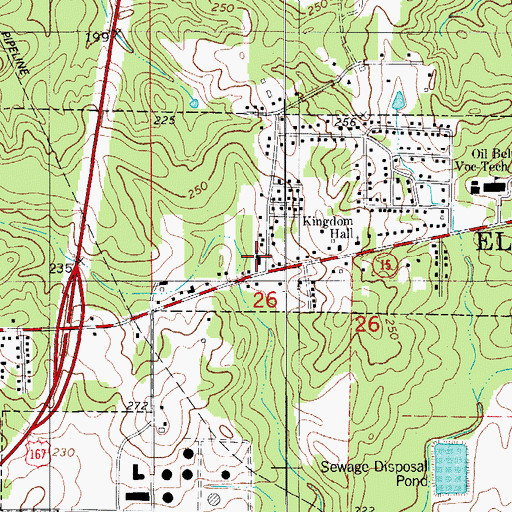 Topographic Map of El Dorado Missionary Baptist Church, AR