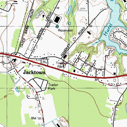 Topographic Map of Dorchester Mobile Home Village, MD