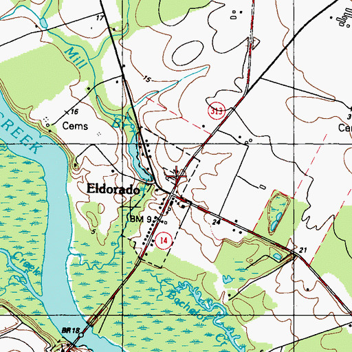 Topographic Map of Eldorado Cemetery, MD