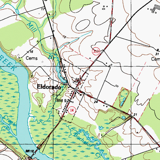 Topographic Map of Eldorado United Methodist Church, MD