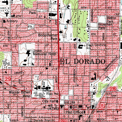 Topographic Map of El Do Shopping Center, AR