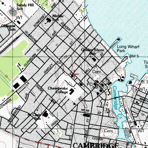 Topographic Map of First Baptist Church, MD