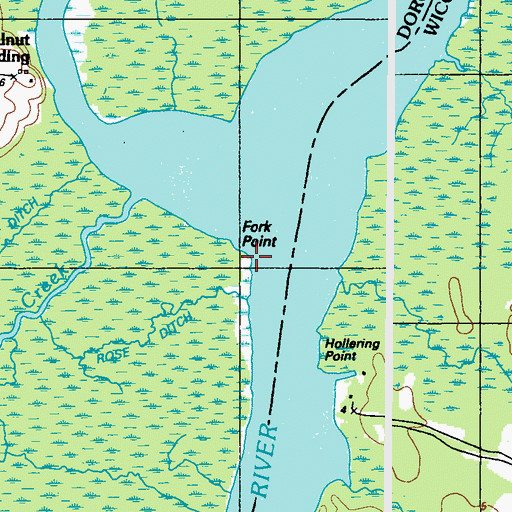 Topographic Map of Fork Landing, MD