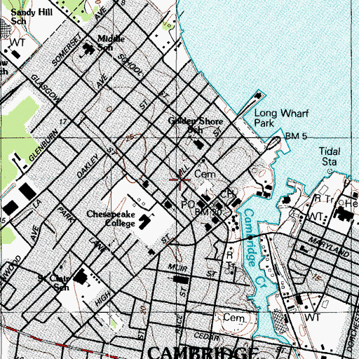 Topographic Map of Garrettsons Chapel, MD