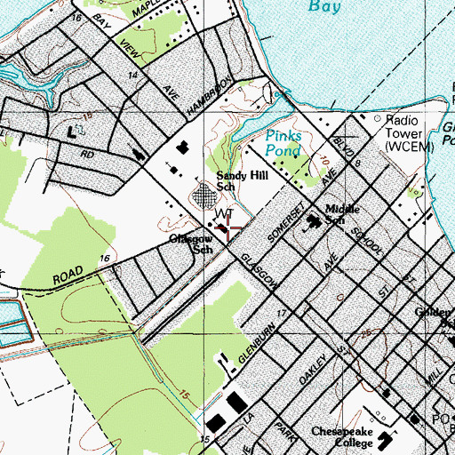 Topographic Map of Glascow School, MD