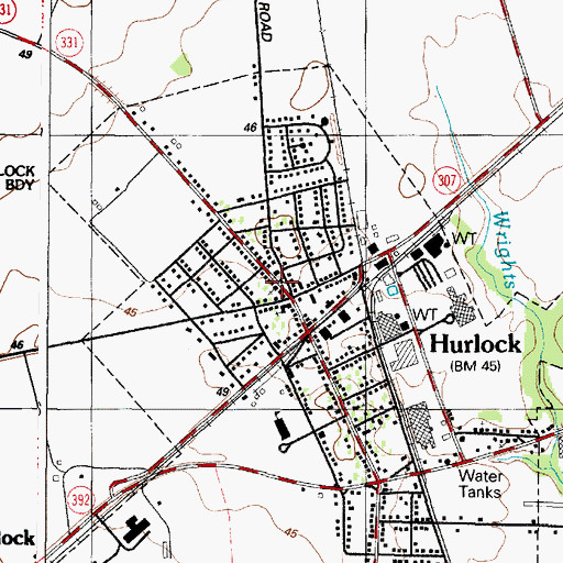 Topographic Map of Grace Baptist Church, MD