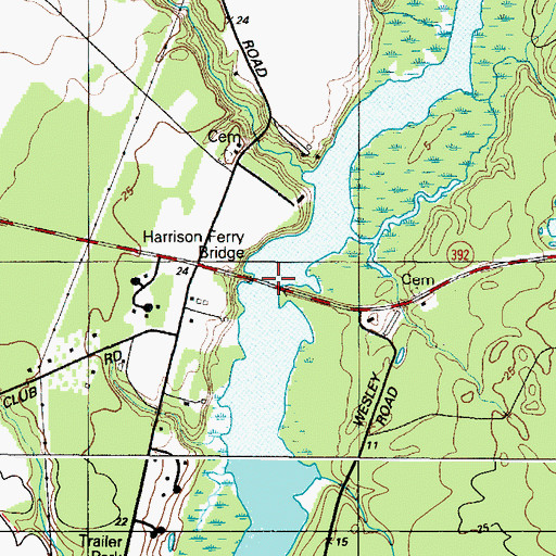 Topographic Map of Harrison Ferry (historical), MD