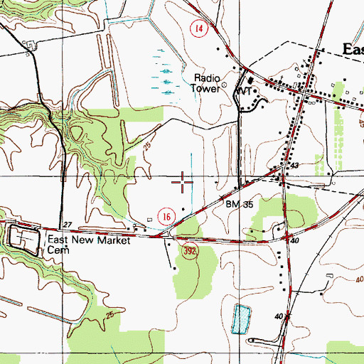 Topographic Map of Heritage Mobile Home Park, MD