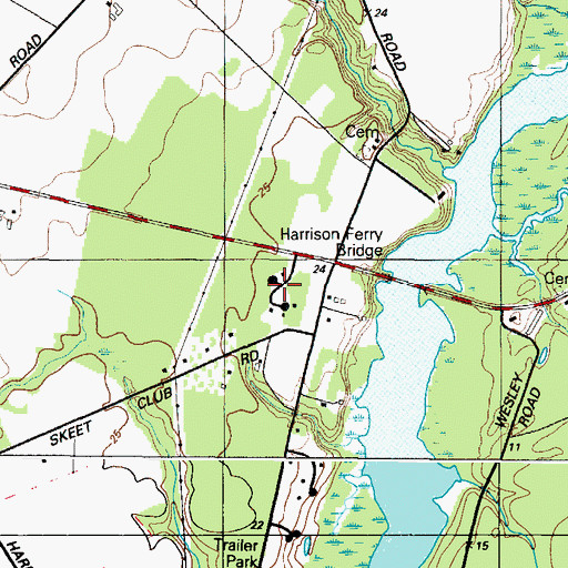 Topographic Map of Holly Hill, MD