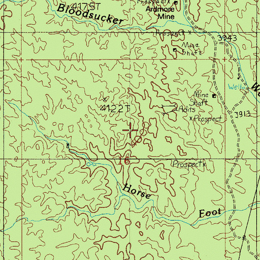 Topographic Map of Horse Foot Ranch, AZ