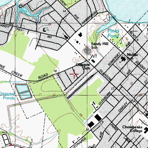Topographic Map of Lovers Lane, MD