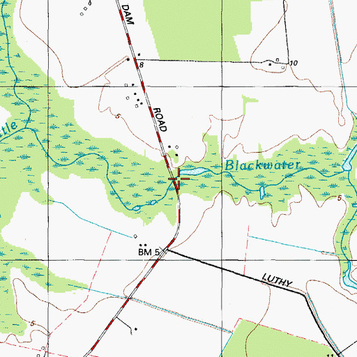 Topographic Map of Maple Dam (historical), MD