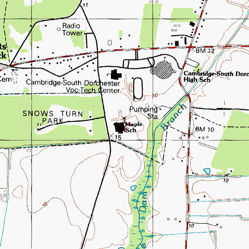 Topographic Map of Maple Elementary School, MD