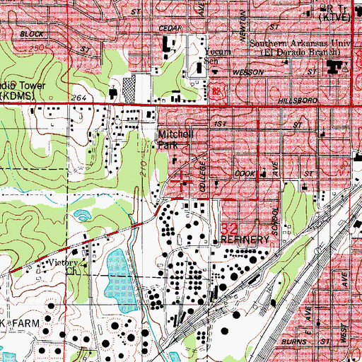 Topographic Map of Faith Tabernacle Church, AR